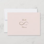 Invitation Signe Infini Rose Blush Nom Personnalisé Mariage R (Devant)