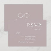 Invitation Signe infini rose poudré gris blanc réponse mariag (Devant / Derrière)