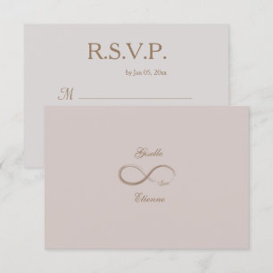 Invitation Signe Infini Rose Poussiéreuse Réponse Mariage Nom