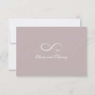 Invitation Signe infini rouge rosé gris blanc RSVP mariage