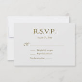 Invitation Signe Infini Unique Gris Or Blanc Mariage RSVP (Dos)