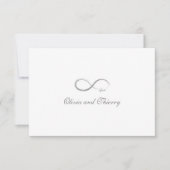 Invitation Signe Infini Unique Gris Or Blanc Réponse Mariage (Devant)