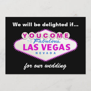 Invitation signe Las Vegas rose chaud