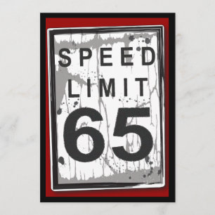 Invitation Signe limite de vitesse du 65e anniversaire de la