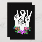 Invitation Signe main ASL de l'enseignant (Devant / Derrière)