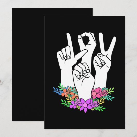 Invitation Signe main ASL de l'enseignant (Devant / Derrière)