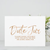 Invitation SIGNE mariage Date Jar | Rose Or Stylish (Debout devant)