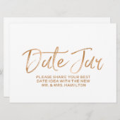 Invitation SIGNE mariage Date Jar | Rose Or Stylish (Devant / Derrière)