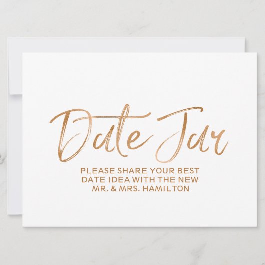 Invitation SIGNE mariage Date Jar | Rose Or Stylish (Devant)