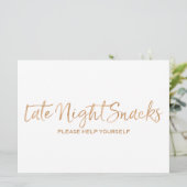 Invitation Signe Mariage des snacks de fin de nuit | Rose Gol (Debout devant)