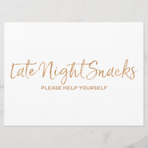Invitation Signe Mariage des snacks de fin de nuit   Rose Gol