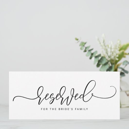 Invitation SIGNE mariage RÉSERVÉ Bouncy Typographie Noir (Debout devant)