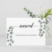 Invitation SIGNE Mariage RÉSERVÉ Eucalyptus vert (Debout devant)