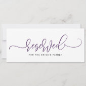 Invitation SIGNE mariage RÉSERVÉ Script gonflable Plum violet (Dos)
