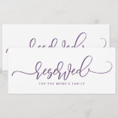 Invitation SIGNE mariage RÉSERVÉ Script gonflable Plum violet (Devant / Derrière)