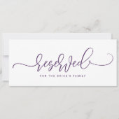 Invitation SIGNE mariage RÉSERVÉ Script gonflable Plum violet (Devant)