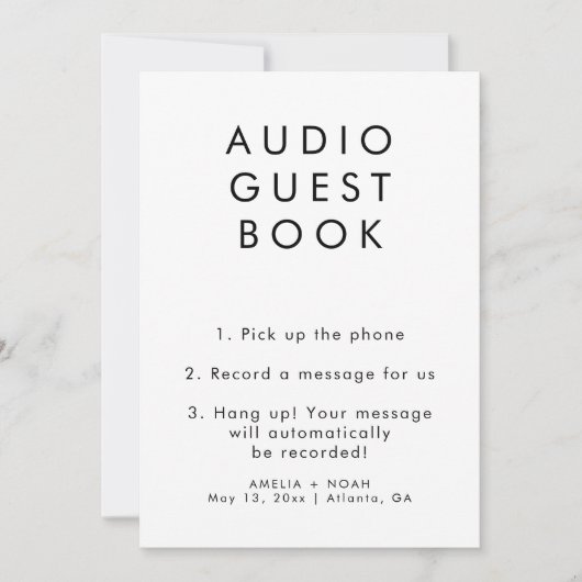 Invitation Signe Mariage simple élégant audio (Devant)
