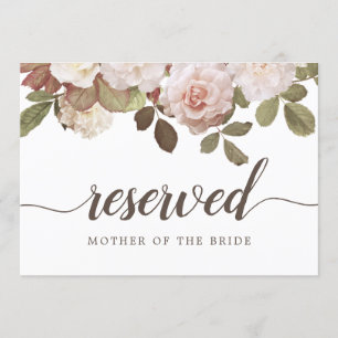 Invitation SIGNE Mariage vintage Rose "Réservé"