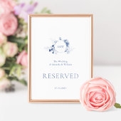 Invitation SIGNE RÉSERVÉ AVEC Florales Bleues Dusty