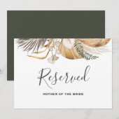 Invitation SIGNE RÉSERVÉ DE Mariage Floral Boho minimal (Devant / Derrière)