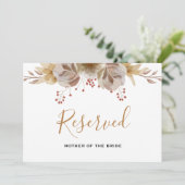 Invitation SIGNE RÉSERVÉ DE Mariage Floral Boho minimal (Debout devant)