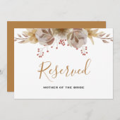 Invitation SIGNE RÉSERVÉ DE Mariage Floral Boho minimal (Devant / Derrière)