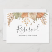 Invitation Signe réservé pour le Mariage floral Boho à feuill (Devant)