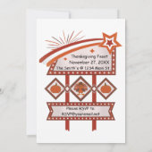 Invitation Signe rétro gracieux et béni du bon thanksgiving (Dos)