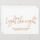 Invitation Signe Rose d'or "Lumière de la nuit" (Devant / Derrière)