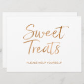 Invitation Signe "Soins sucrés"| Rose d'or stylisé (Devant / Derrière)