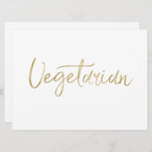 Invitation SIGNE "Végétarien" | Main Or Stylish Lettrée (Devant / Derrière)