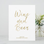 Invitation SIGNE VIN ET BIÈRE | Main Or Stylish Lettrée (Debout devant)