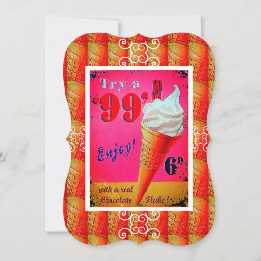 Invitation Signe vintage du glacier (Devant)