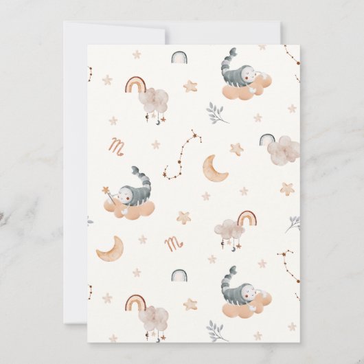 Invitation Signe zodiaque : baby shower Scorpio (Dos)