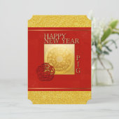 Invitation SIGNE Zodiaque porc coupé chinois Année 2019 fête (Debout devant)