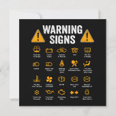 Invitation Signes d'avertissement de conduite amusant 101 Aut (Dos)
