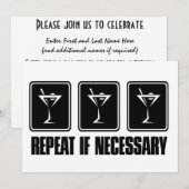 Invitation Signes de boissons de Martini - répétition s'il y (Devant / Derrière)