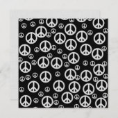 Invitation Signes de paix noirs et blancs (Devant / Derrière)