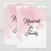 Invitation Signes de table mariage Aquarelle moderne Laver ro (Devant / Derrière)