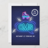 Invitation Signes Retro Neon Anniversaire (Devant)