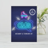 Invitation Signes Retro Neon Anniversaire (Debout devant)