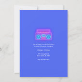 Invitation Signes Retro Neon Anniversaire (Dos)