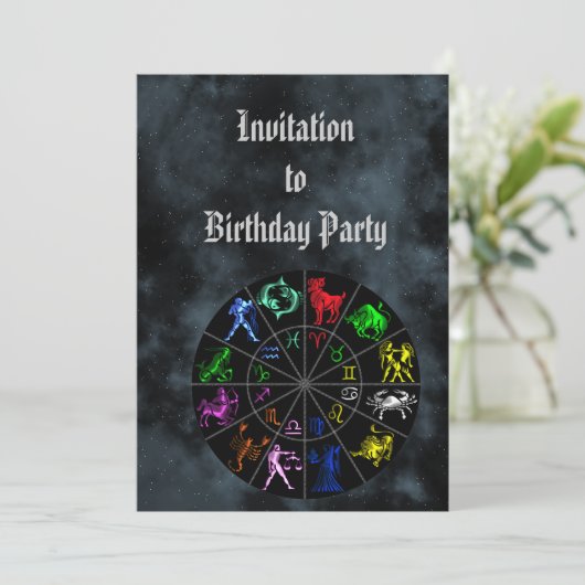 Invitation Signes zodiaques (Debout devant)