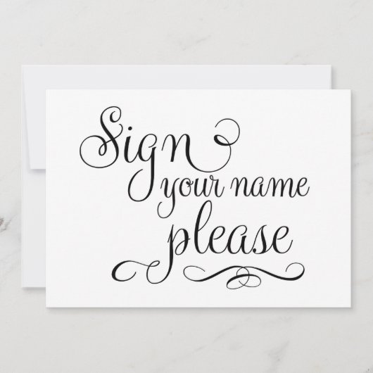 Invitation Signez le panneau de mariage, (Devant)