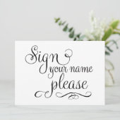 Invitation Signez le panneau de mariage, (Debout devant)