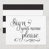 Invitation Signez le panneau de mariage, (Devant / Derrière)