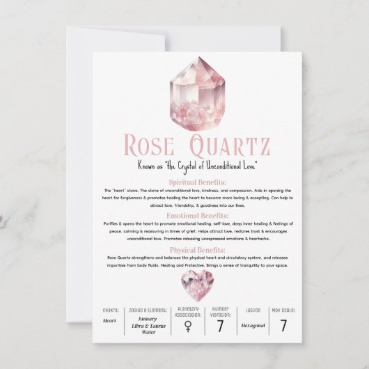 Invitation Signification métaphysique du cristal rose quartz (Devant)