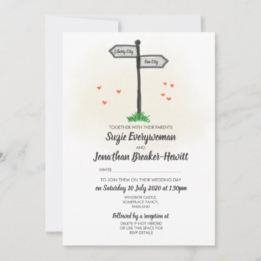 Invitation Signposts Mariage (Devant)