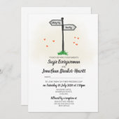 Invitation Signposts Mariage (Devant / Derrière)