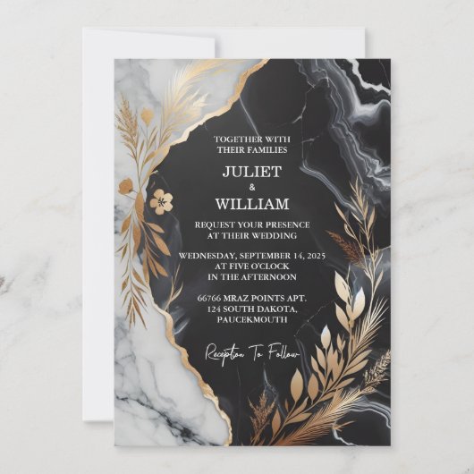 Invitation S'il s'agit de travaux naturels empilés Mariage en (Devant)